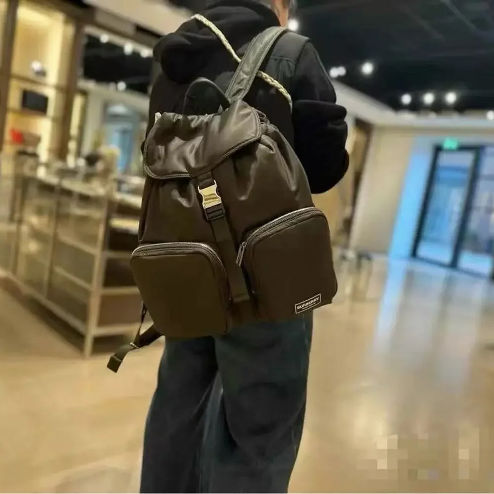 Burberry Black Nylon Flip Backpack NEW